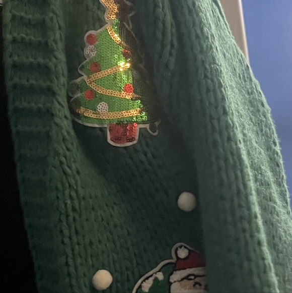 Green Christmas Sweater with Festive Embellishments - Picture 9 of 9